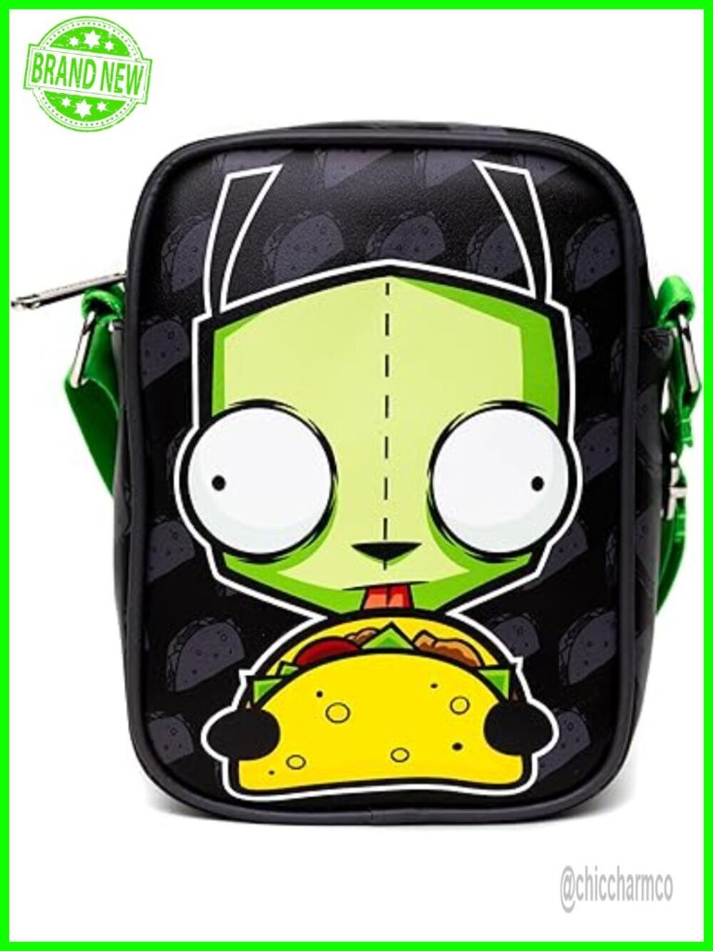 Invader Zim GIR Taco Crossbody Bag Vegan Leather Adjustable Strap